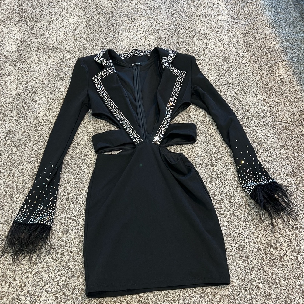 BABYBOO Fashion black long sleeve dress